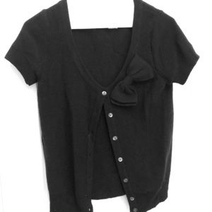 JCrew Black Wool Sweater with bow
